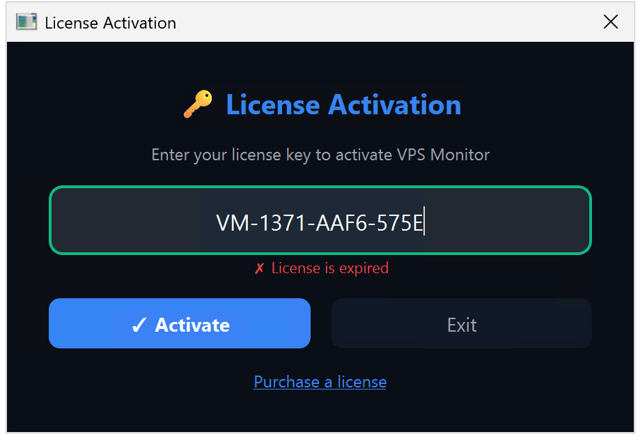 VPS Monitor License
